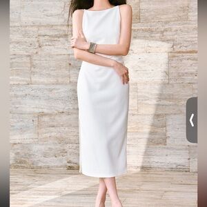 BNWT Classic White Slit Midi Dress | Size S